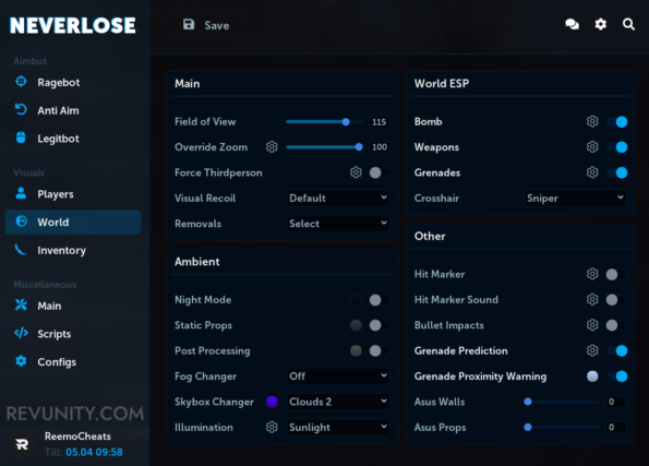 Neverlose CS:GO Mod Menu » RevUnity